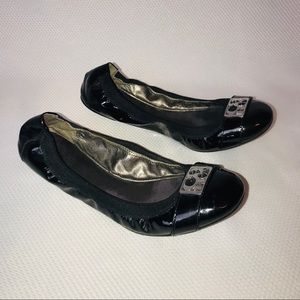 Coach Black Patent Leather Ballet Flats Shoes Dora